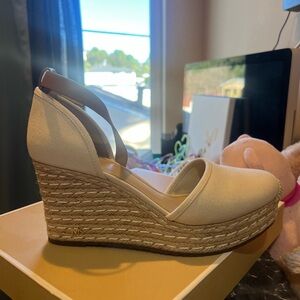 Michael Kors Cream Espadrille Wedges